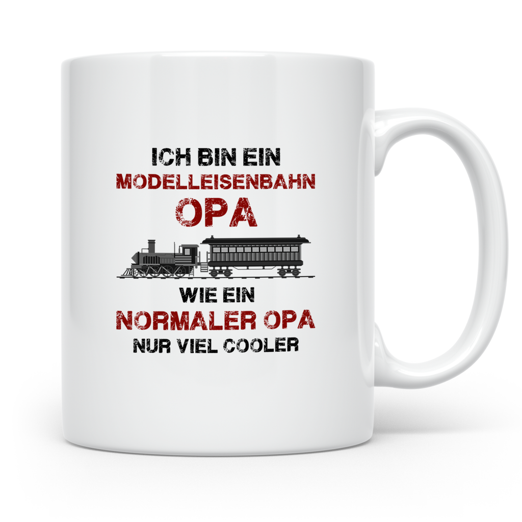 Modelleisenbahn Opa Tasse cooler Spruch Geschenk für Großvat – Weiß [farbe:weiß]