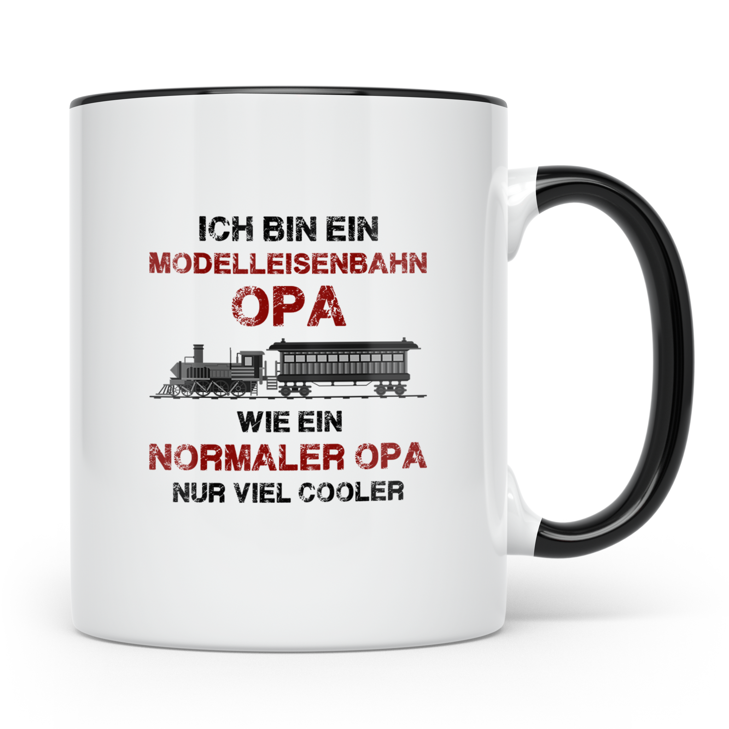 Modelleisenbahn Opa Tasse cooler Spruch Geschenk für Großvat – Schwarz [farbe:schwarz]