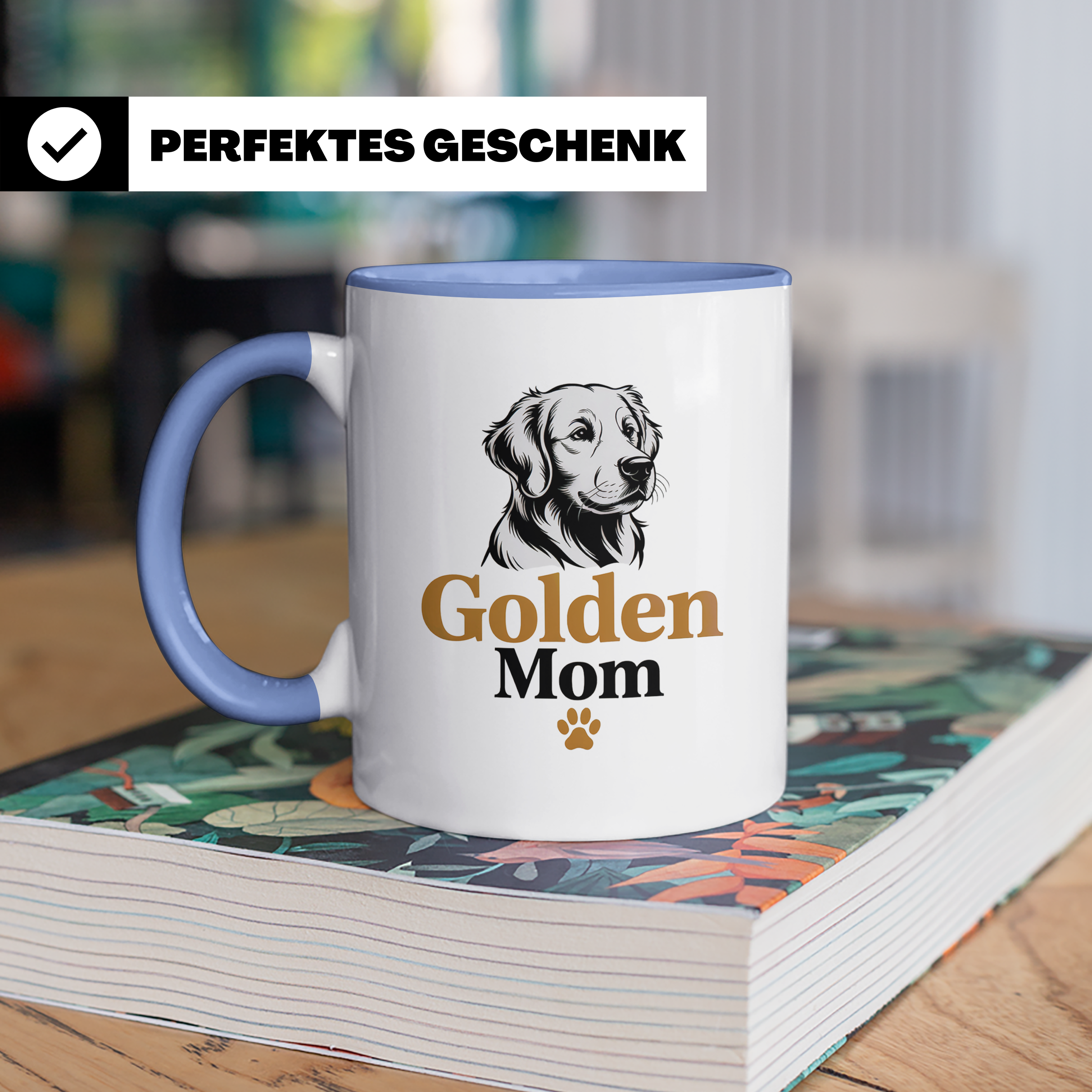 Golden Retriever Mom Tasse - Hunde Mama Geschenkidee, Retrieverliebhaber, Hundebesitzerin, Hundehalterin, Frauchen, Haustier Mama