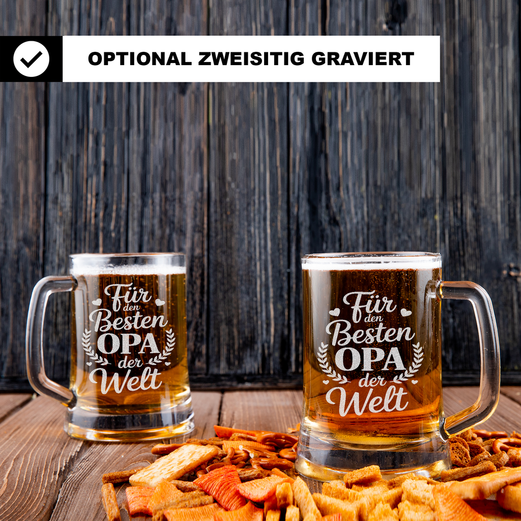 Bierkrug Bester Opa der Welt Geschenk  Enkel Geschenkidee Geburtstag Opa Spruch Männer