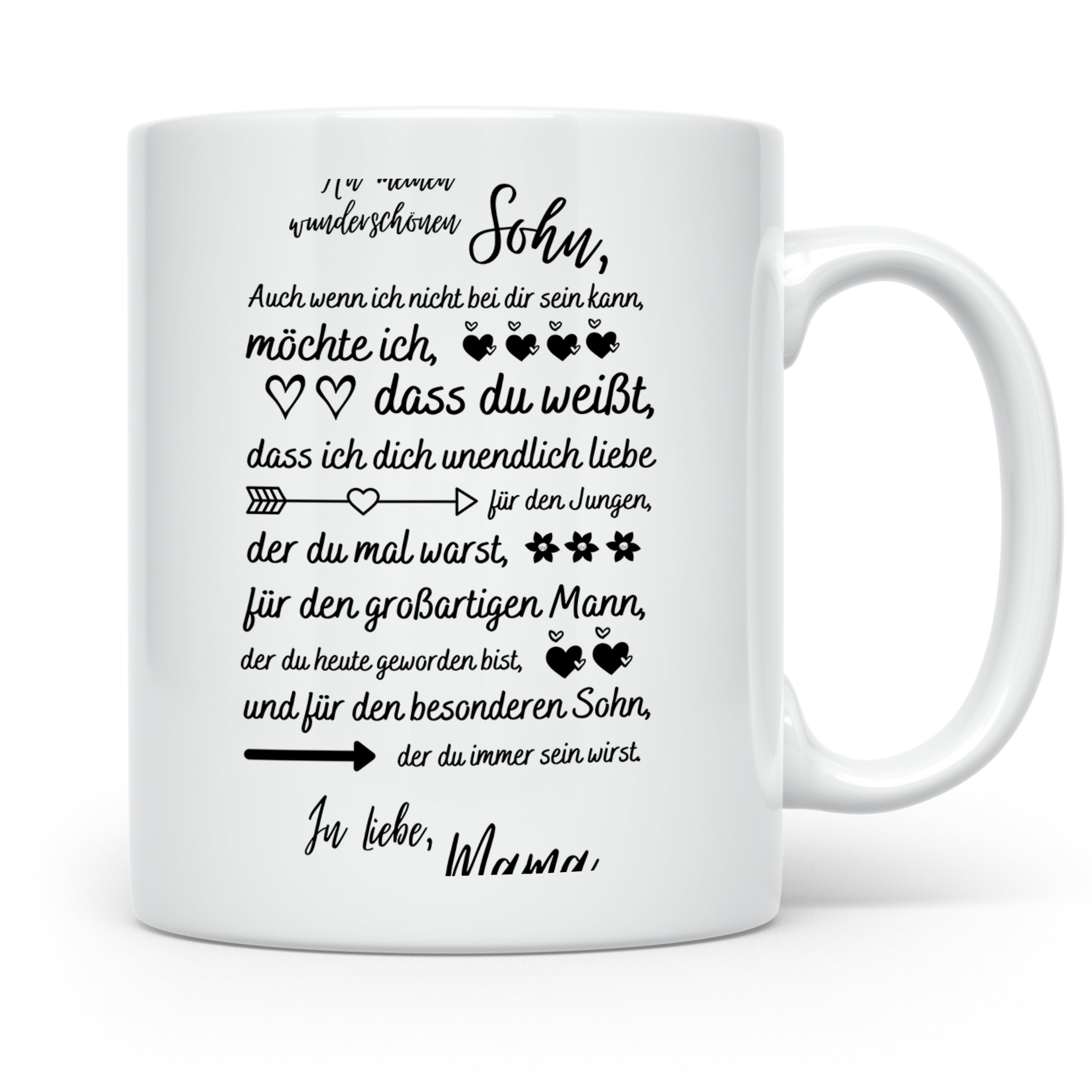 Sohn Tasse von Mama Geschenkidee | Mutter Sohn Liebeserkläru – Weiß [farbe:weiß]