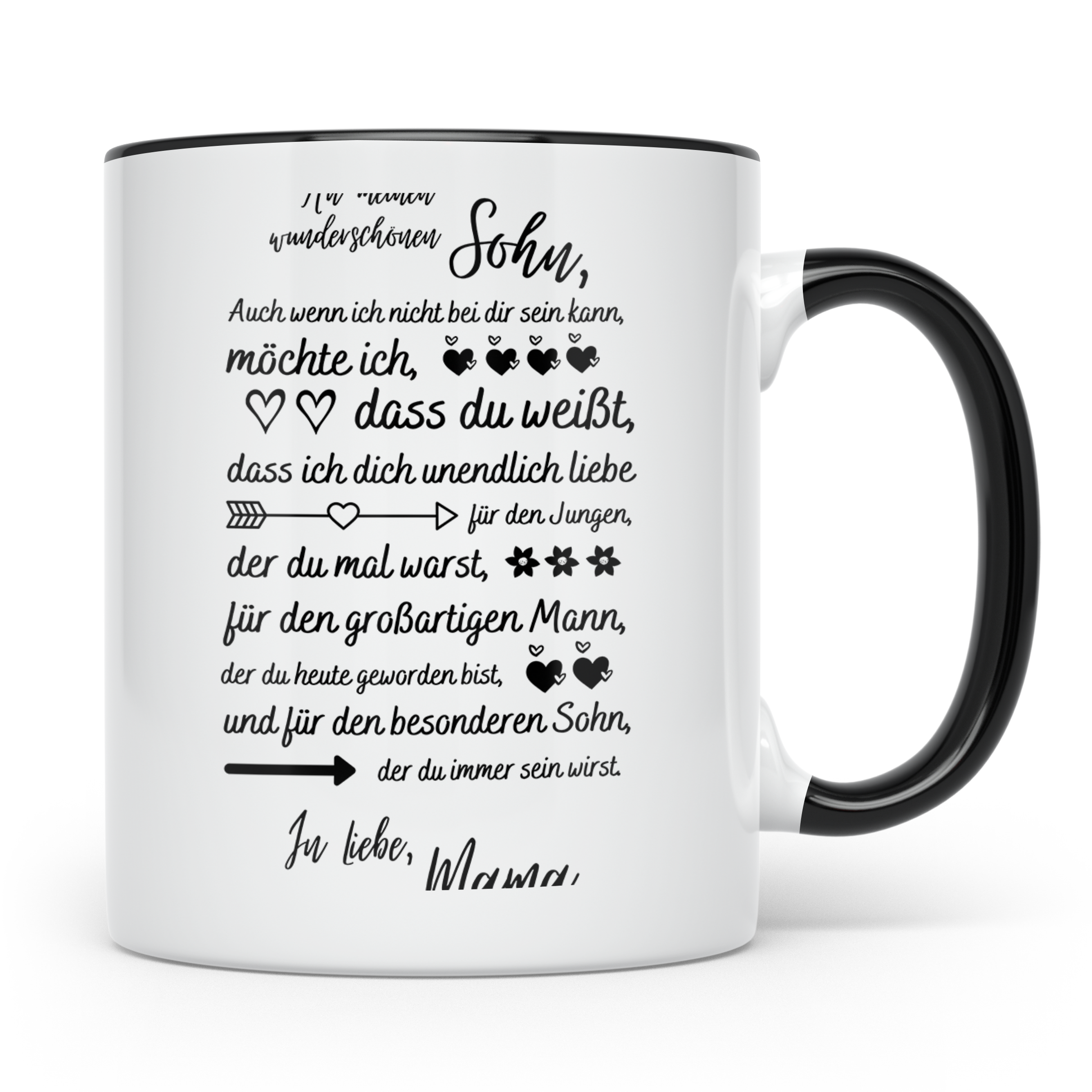 Sohn Tasse von Mama Geschenkidee | Mutter Sohn Liebeserkläru – Schwarz [farbe:schwarz]