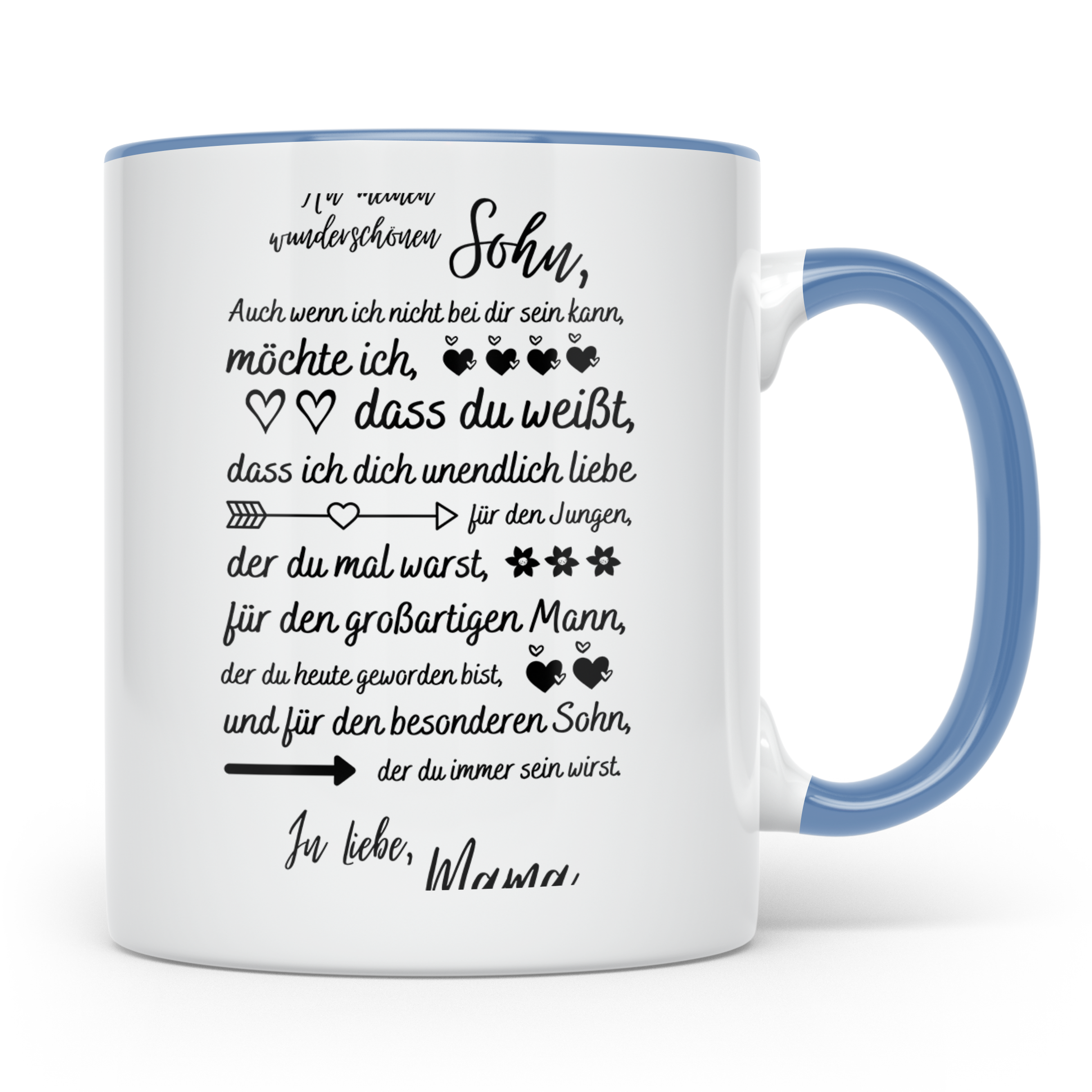 Sohn Tasse von Mama Geschenkidee | Mutter Sohn Liebeserkläru – Blau [farbe:blau]