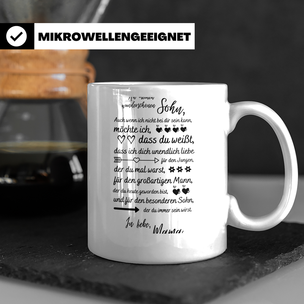 Sohn Tasse von Mama Geschenkidee | Mutter Sohn Liebeserkläru – Weiß [farbe:weiß]
