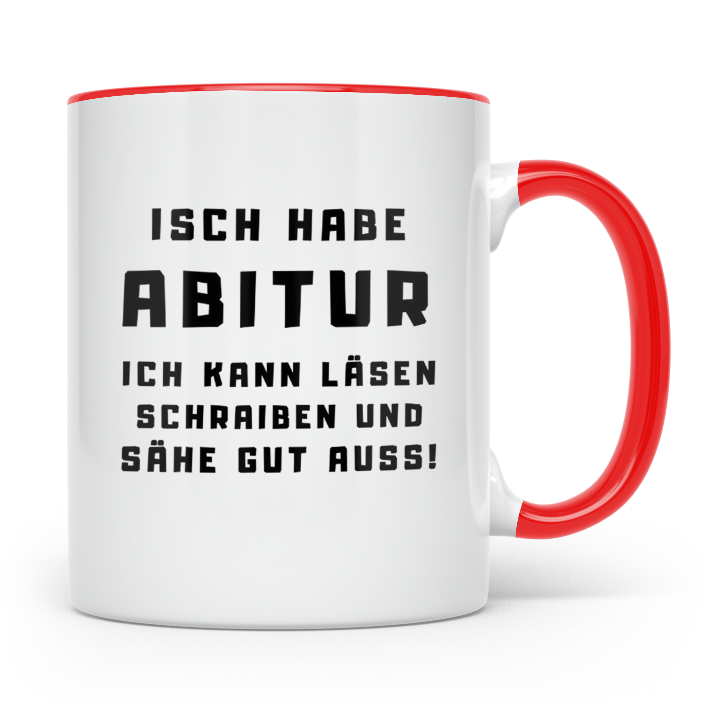 Abitur Tasse Isch habe Abi lustiger Spruch Geschenk für Abit – Rot [farbe:rot]