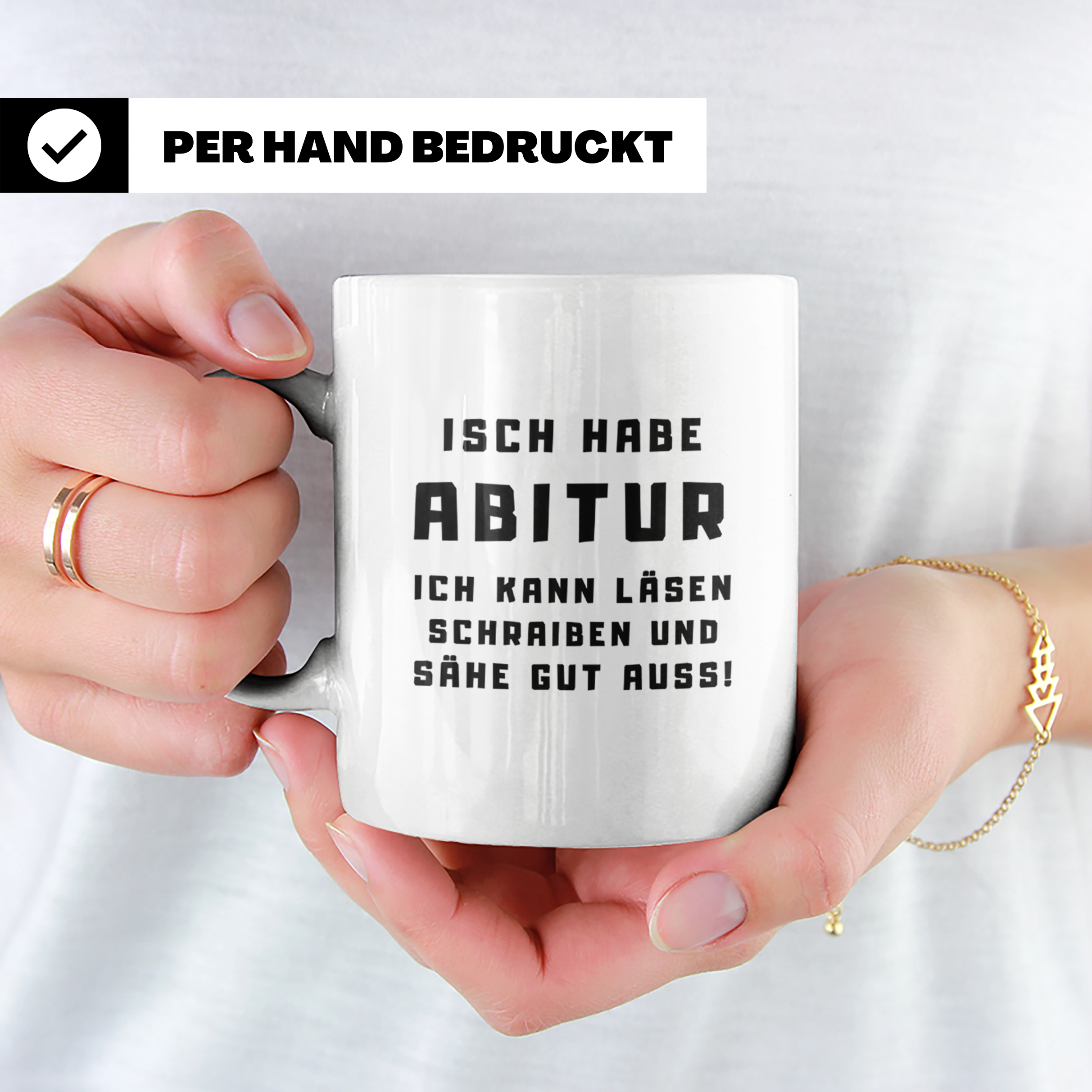 Abitur Tasse Isch habe Abi lustiger Spruch Geschenk für Abit – Weiß [farbe:weiß]