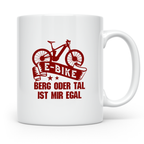 E-Bike Tasse mit Spruch "Berg oder Tal ist mir egal", Gesche – Weiß [farbe:weiß]