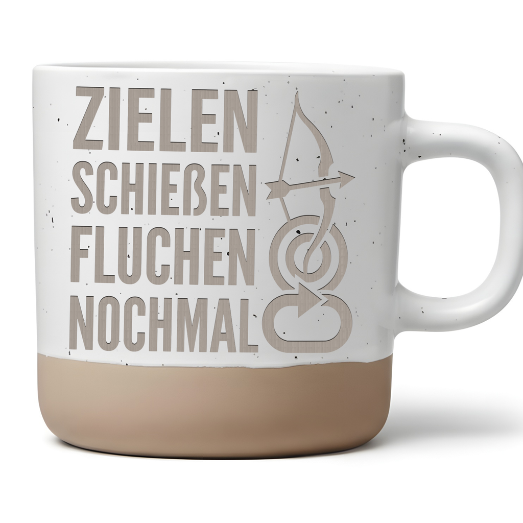 Bogenschießen Tasse mit Spruch Lustig Geschenk Bogenschütze Kaffeetass – Bild 1