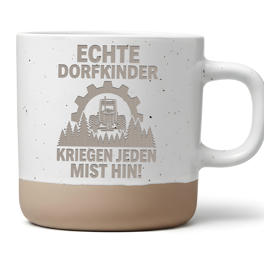 Dorfkind Tasse mit Spruch Lustig Geschenk für Landwirt Kaffeetasse Tra – Bild 1
