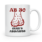 30. Geburtstag Mann Tasse lustig Ab 30 geht's abwärts Hoden  – Weiß [farbe:weiß]