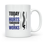 Chiropraktiker Tasse - Heute Schmerz, Morgen Stark - Wirbelsäule Geschenkidee für Osteopathen, Physiotherapeuten - Kaffeetasse