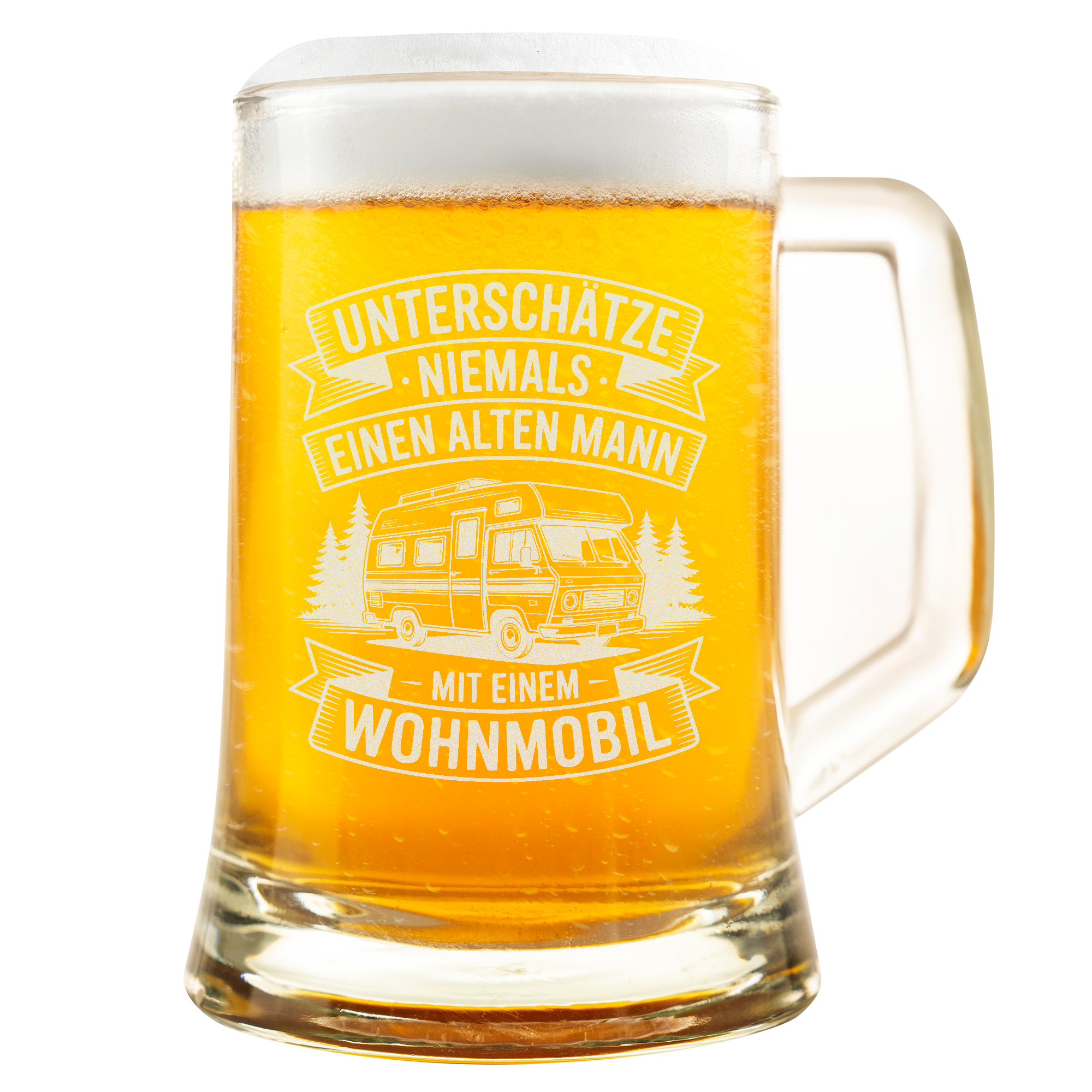 Bierkrug Wohnmobil Lustig Geschenk für Männer Camper Alter Mann Wohnmobil Spruch Camping Geschenkidee