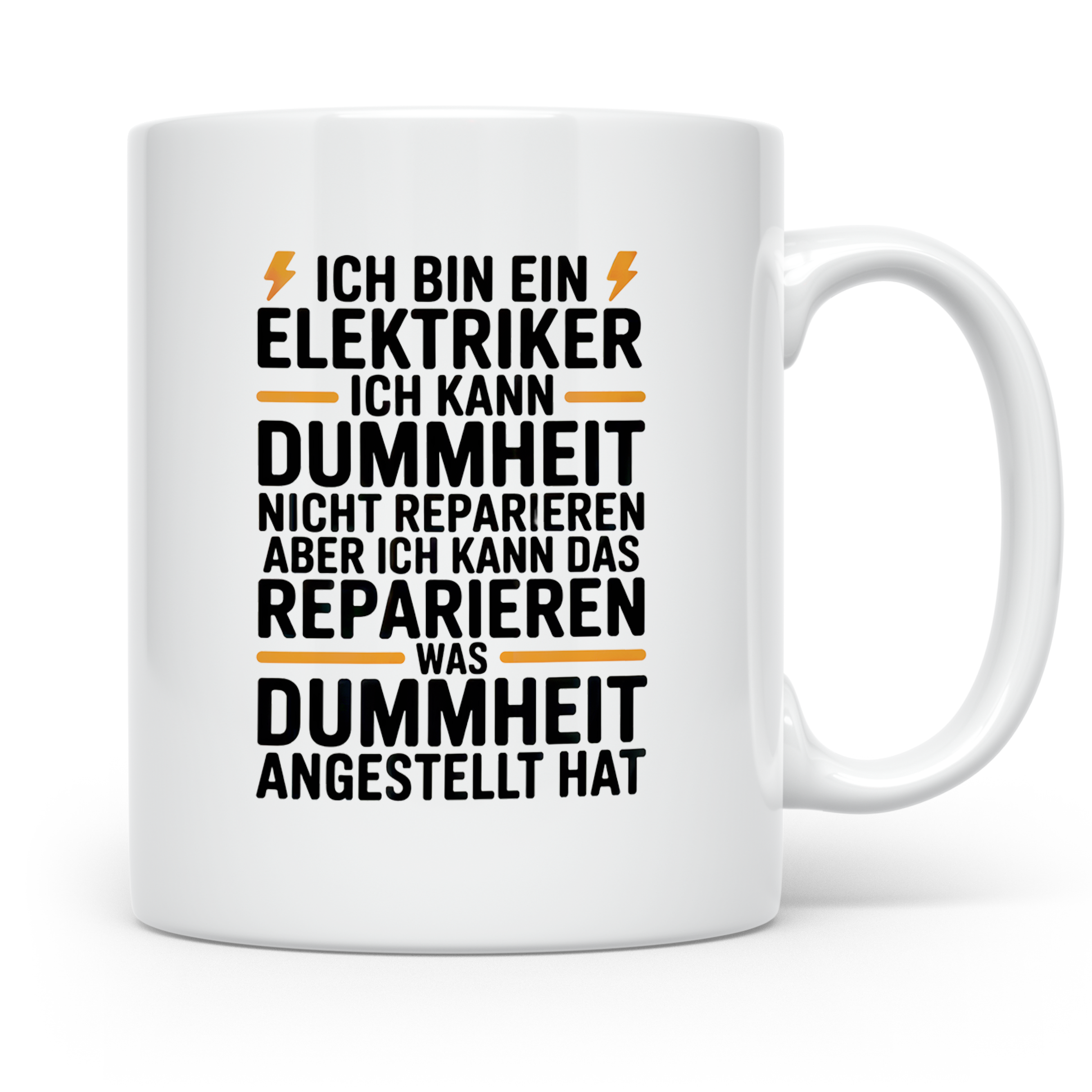 Elektriker Tasse - Ich kann Dummheit reparieren! Geschenk für Elektriker, Stromer, Handwerker, Elektroinstallateur, Job, Arbeit, Kollegen