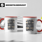 Elektriker Tasse - Ich kann Dummheit reparieren! Geschenk für Elektriker, Stromer, Handwerker, Elektroinstallateur, Job, Arbeit, Kollegen