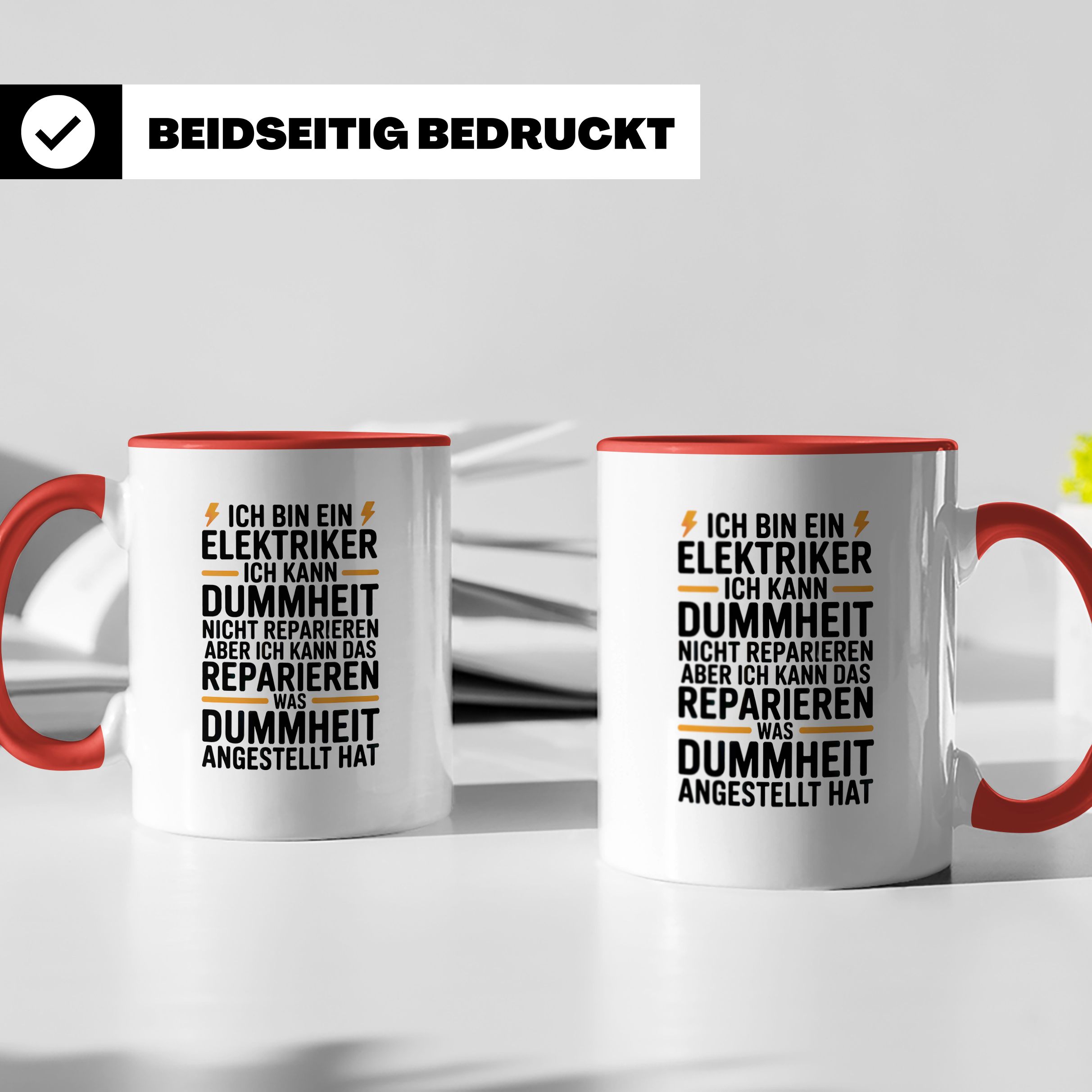 Elektriker Tasse - Ich kann Dummheit reparieren! Geschenk für Elektriker, Stromer, Handwerker, Elektroinstallateur, Job, Arbeit, Kollegen