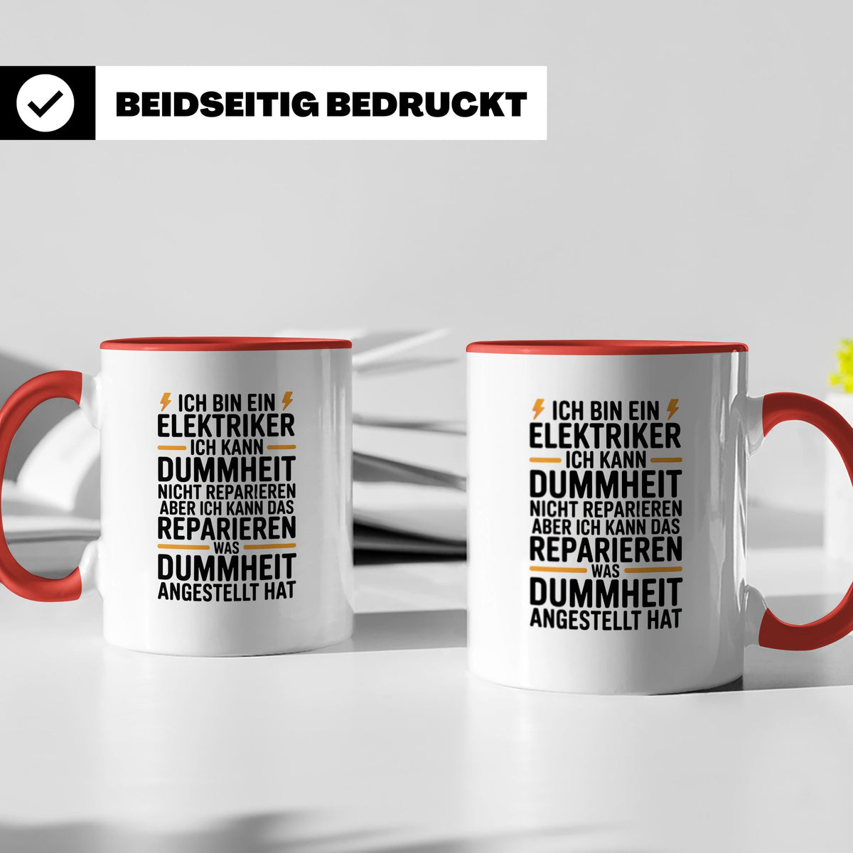 Elektriker Tasse - Ich kann Dummheit reparieren! Geschenk für Elektriker, Stromer, Handwerker, Elektroinstallateur, Job, Arbeit, Kollegen