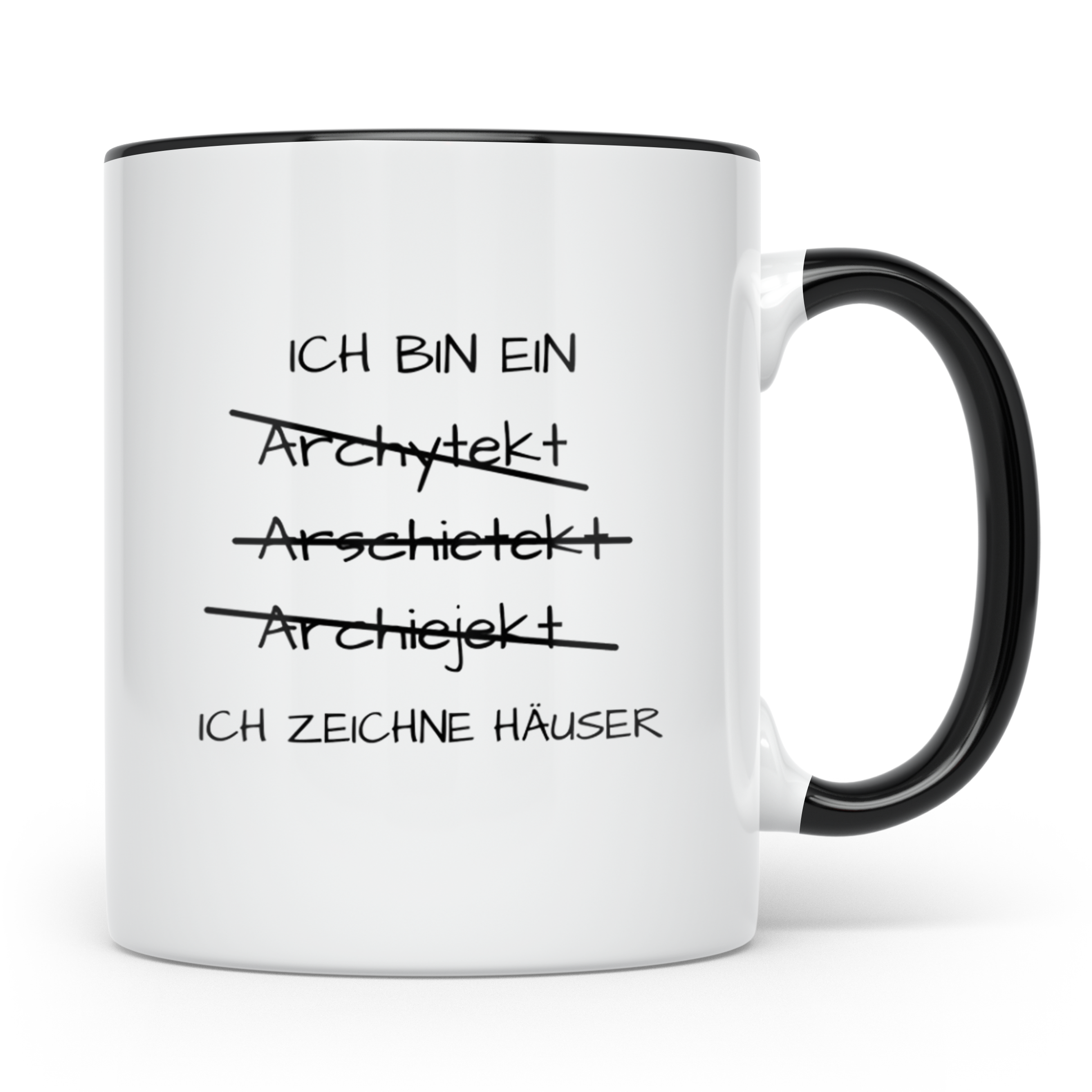 Architekt Tasse lustig 'Ich zeichne Häuser' Geschenkidee für – Schwarz [farbe:schwarz]