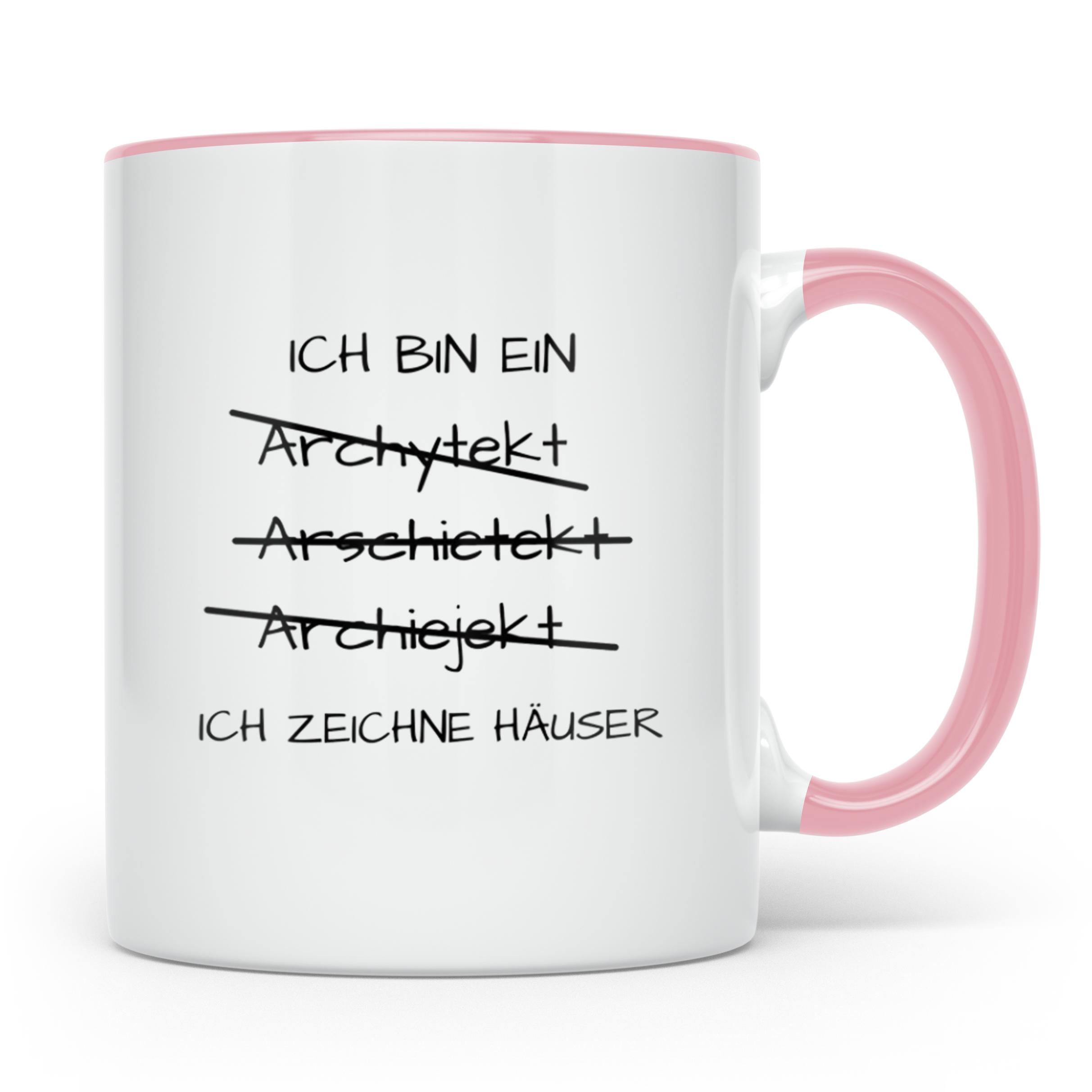 Architekt Tasse lustig 'Ich zeichne Häuser' Geschenkidee für – Rosa [farbe:rosa]