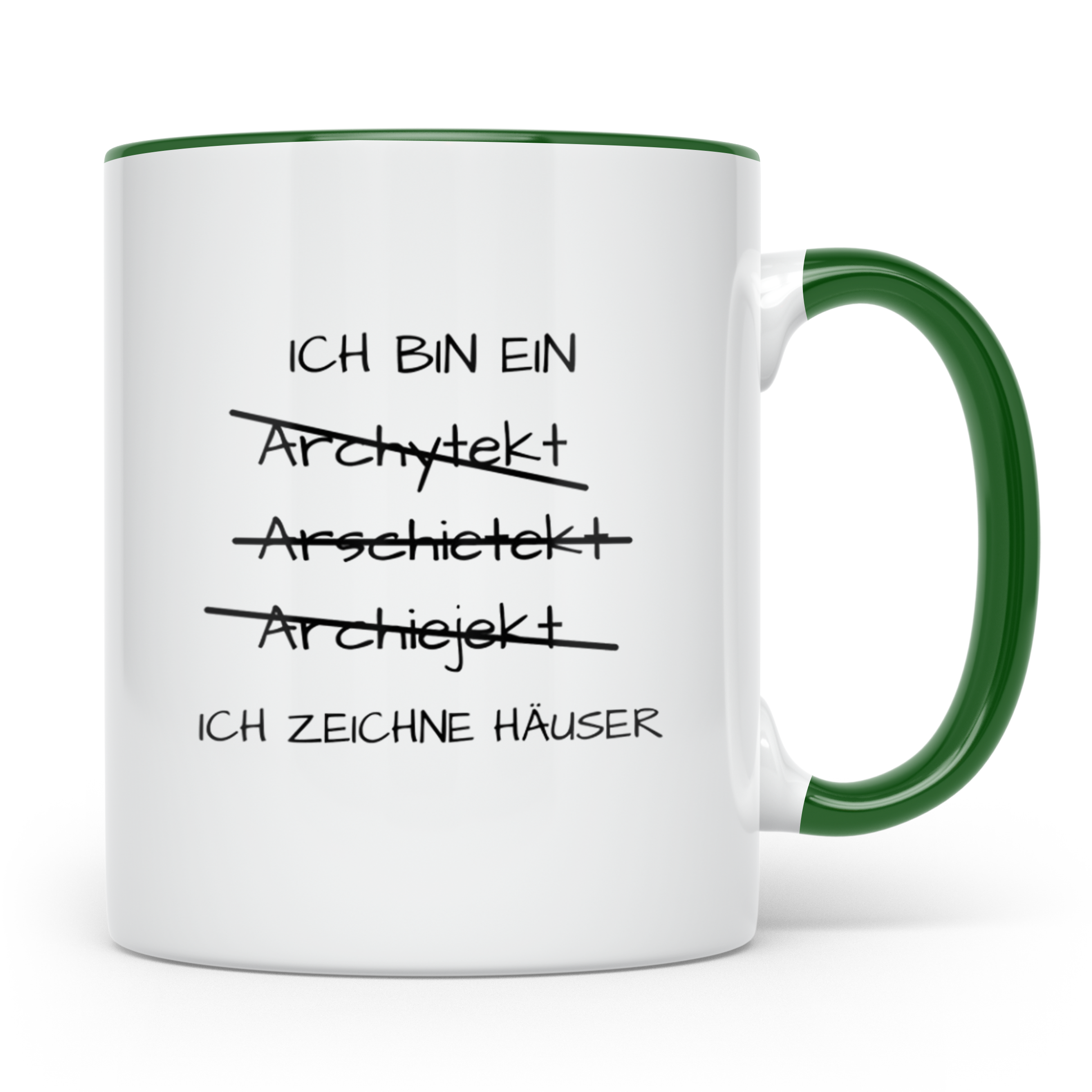 Architekt Tasse lustig 'Ich zeichne Häuser' Geschenkidee für – Grün [farbe:grün]