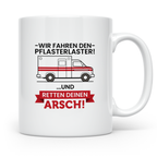 Pflasterlaster Tasse mit Spruch | Geschenk für Sanitäter, Re – Weiß [farbe:weiß]