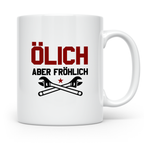 Mechaniker Tasse mit Spruch Ölich aber Fröhlich, Geschenk fü – Weiß [farbe:weiß]