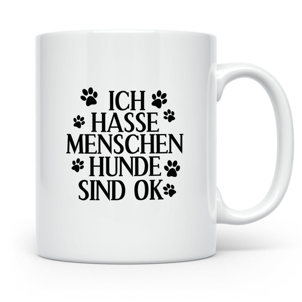 Hunde Tasse mit Spruch Ich hasse Menschen Hunde sind OK. Lus – Weiß [farbe:weiß]