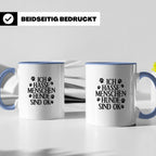 Hunde Tasse mit Spruch Ich hasse Menschen Hunde sind OK. Lus – Blau [farbe:blau]