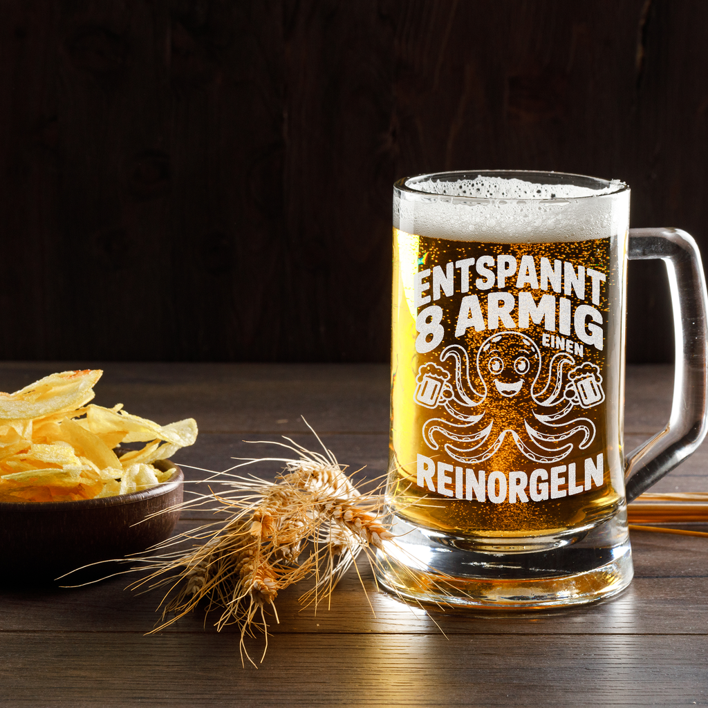 Bierkrug Lustig Spruch Entspannt 8-armig Einen Reinorgeln Geschenk Männer Bier Humor Trinkspruch