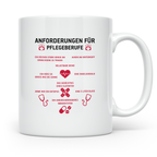 Pflegekraft Tasse Anforderungen Pflegeberufe, Geschenk Krank – Weiß [farbe:weiß]