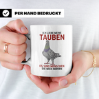 Taubenzüchter Tasse mit Spruch Ich liebe meine Tauben, lusti – Weiß [farbe:weiß]