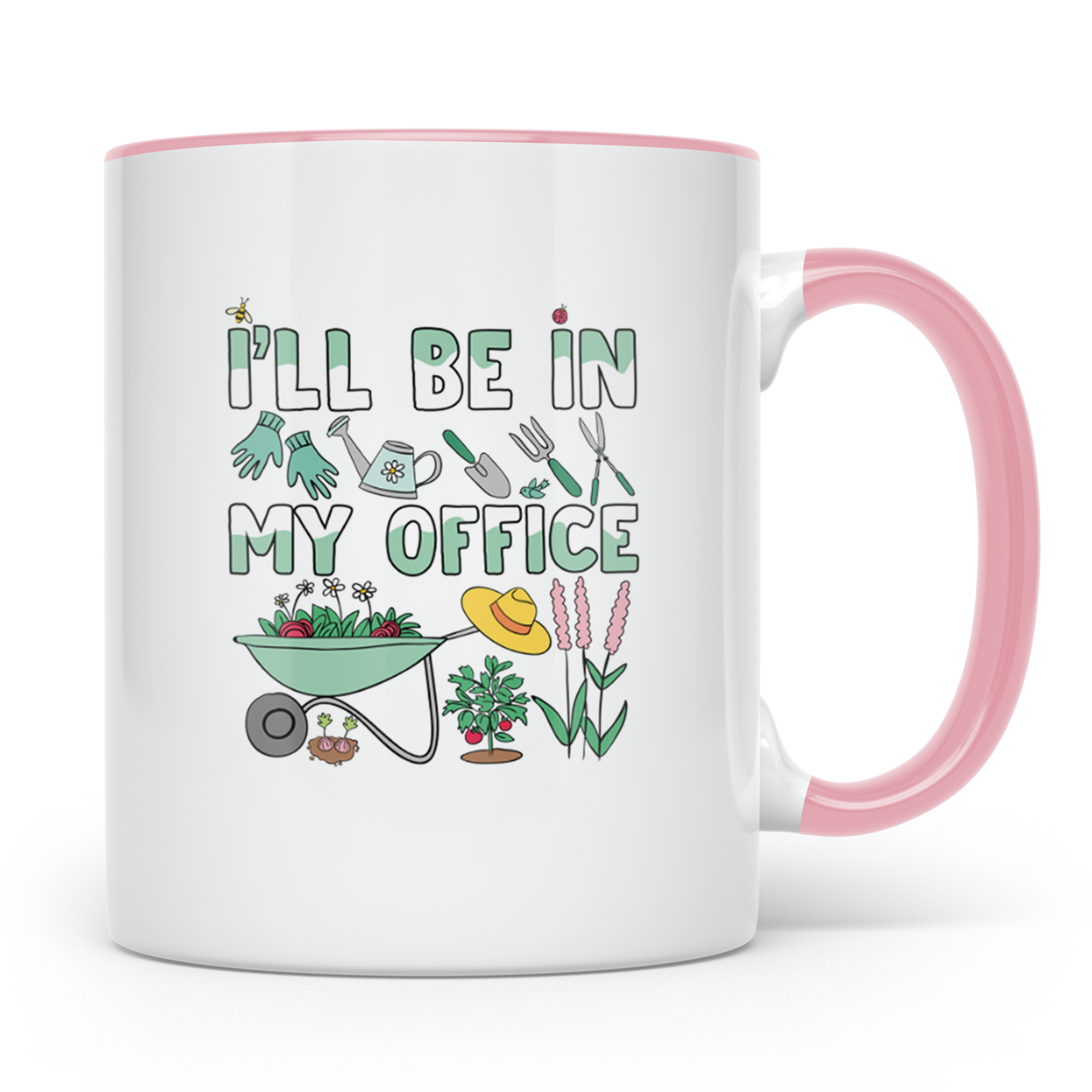 Gärtner Tasse I'll be in my Office Spruch | Lustiges Garten  – Rosa [farbe:rosa]