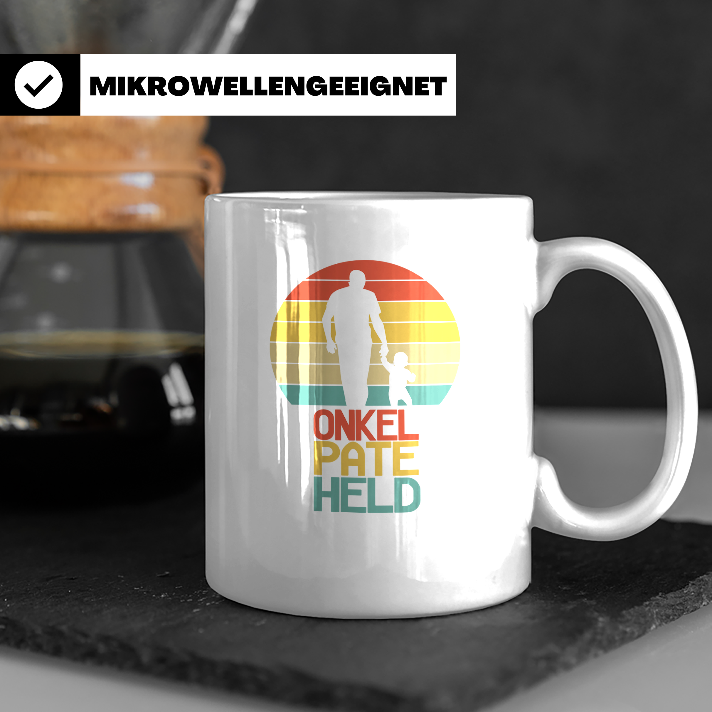 Onkel Pate Held Tasse, Geschenk für Patenonkel & Taufpate vo – Weiß [farbe:weiß]