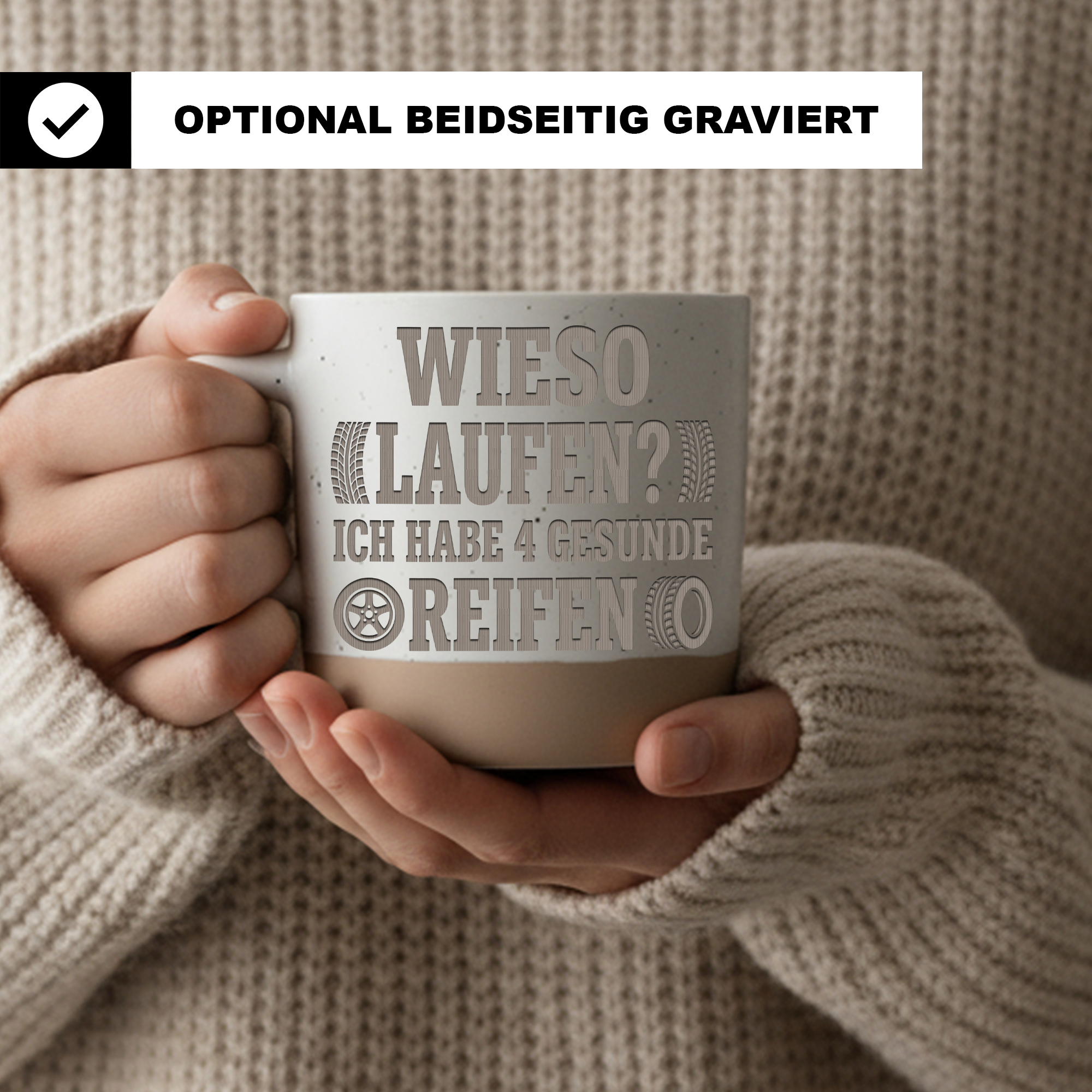 Auto Tasse mit Spruch Lustig Geschenk für Autofahrer Kaffeetasse Tunin – Bild 2