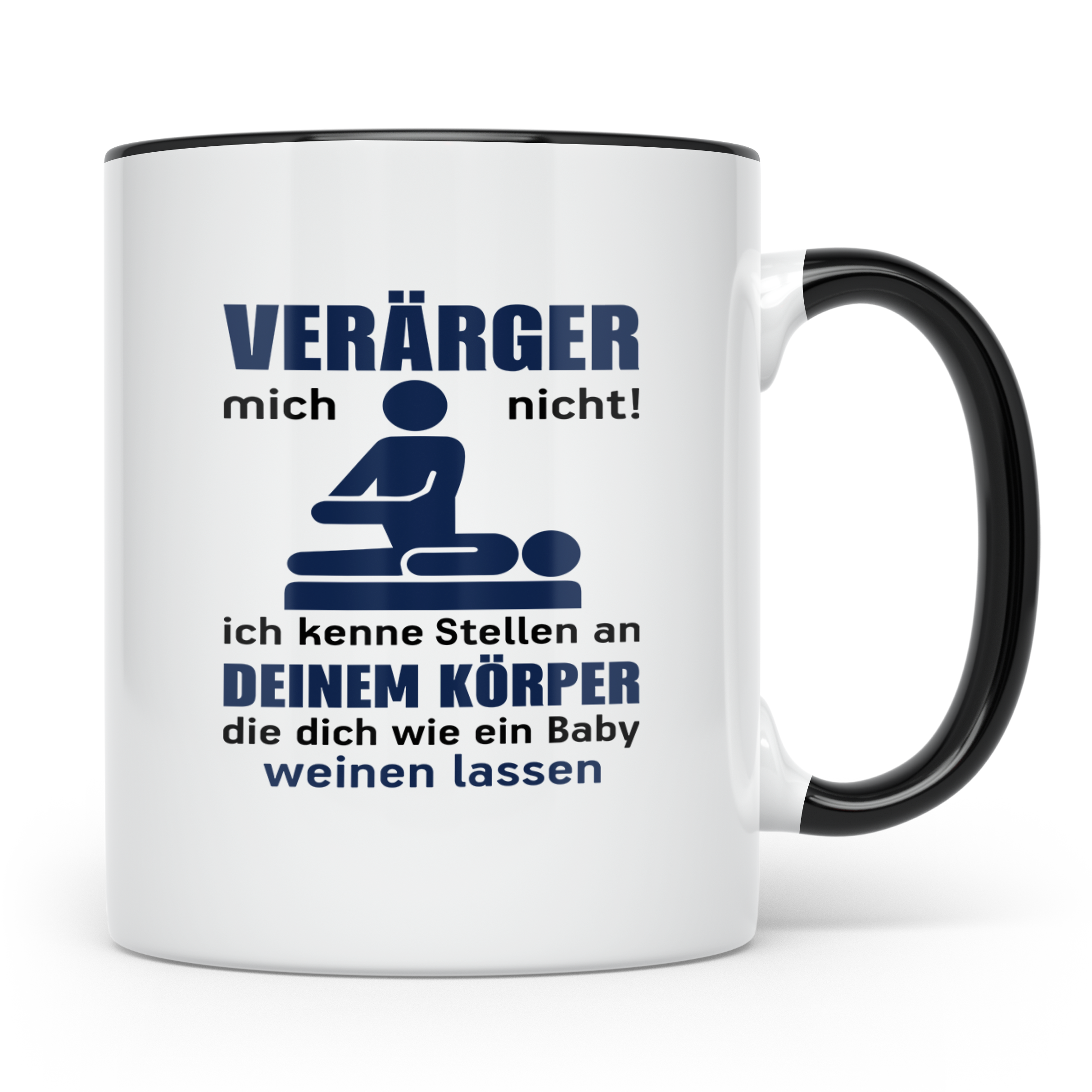 Physiotherapeut Tasse mit Spruch Verärger mich nicht, Gesche – Schwarz [farbe:schwarz]
