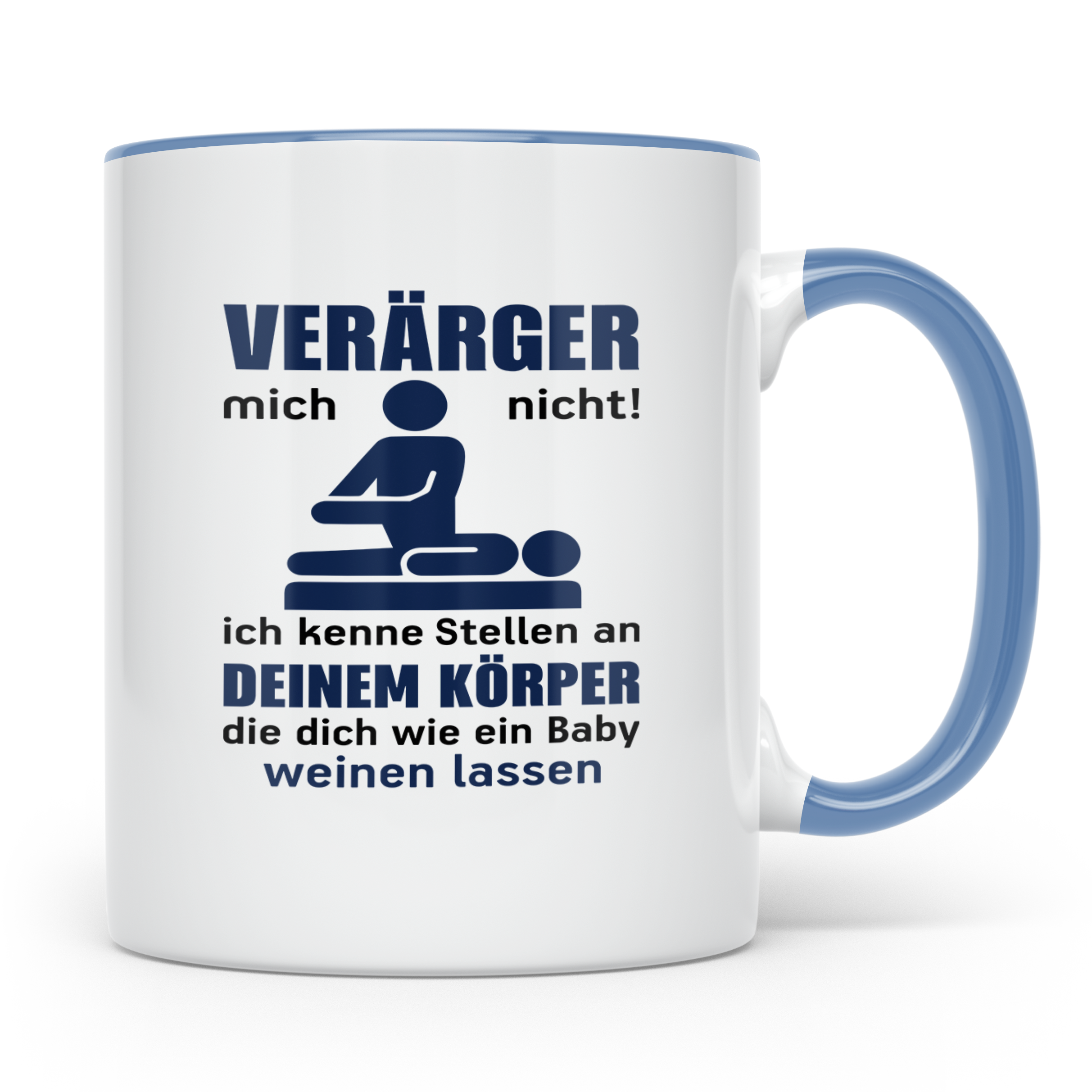 Physiotherapeut Tasse mit Spruch Verärger mich nicht, Gesche – Blau [farbe:blau]