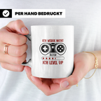 Gamer Tasse mit Spruch Ich werde nicht älter ich level up |  – Weiß [farbe:weiß]