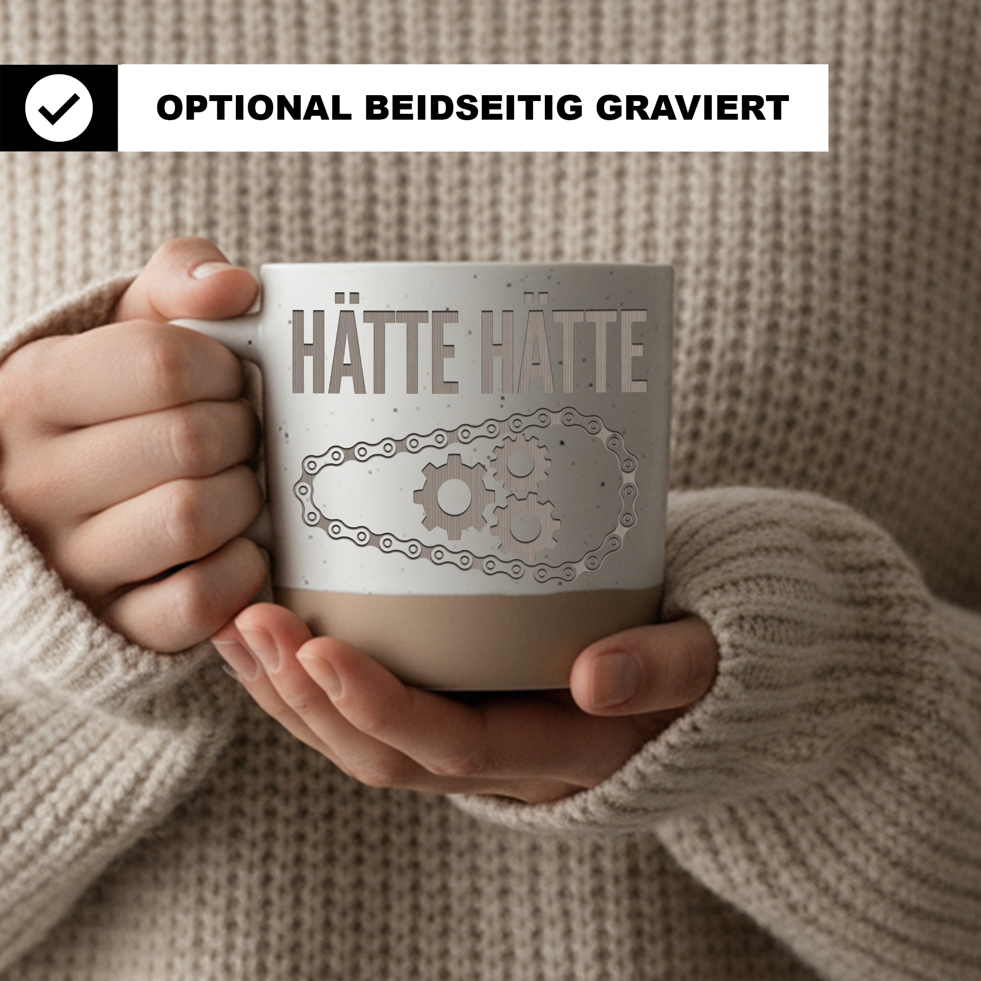 Lustige Fahrrad Tasse Hätte Hätte Fahrradkette Geschenk für Radfahrer  – Bild 2