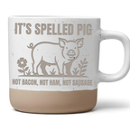 Lustige Schwein Tasse It's Spelled Pig Not Bacon Veganer Kaffeebecher  – Bild 1