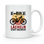 E-Bike Tasse mit Spruch Lächeln statt Hecheln, lustiges Gesc – Weiß [farbe:weiß]