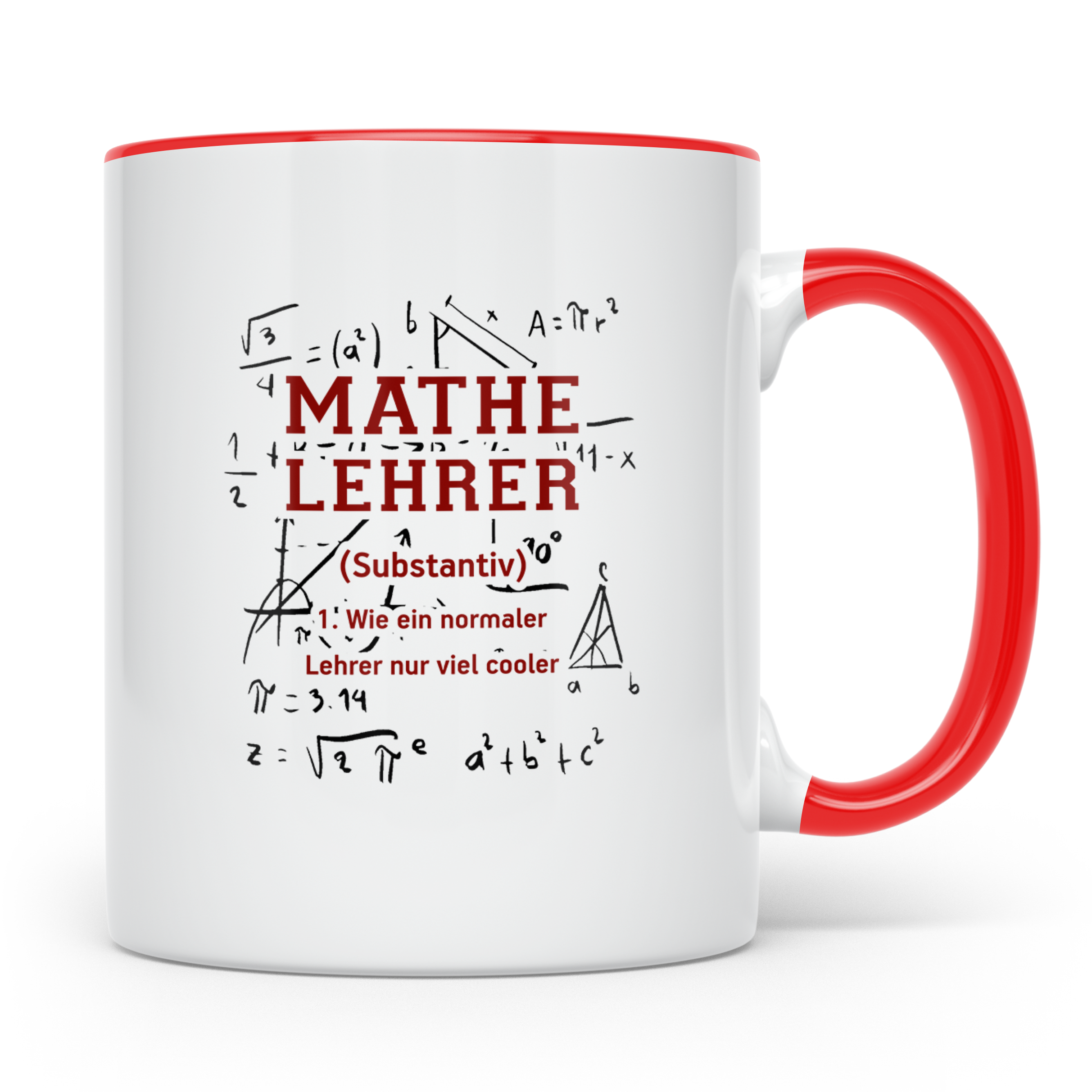 Mathelehrer Tasse Spruch Cooler Lehrer Geschenk für Mathemat – Rot [farbe:rot]