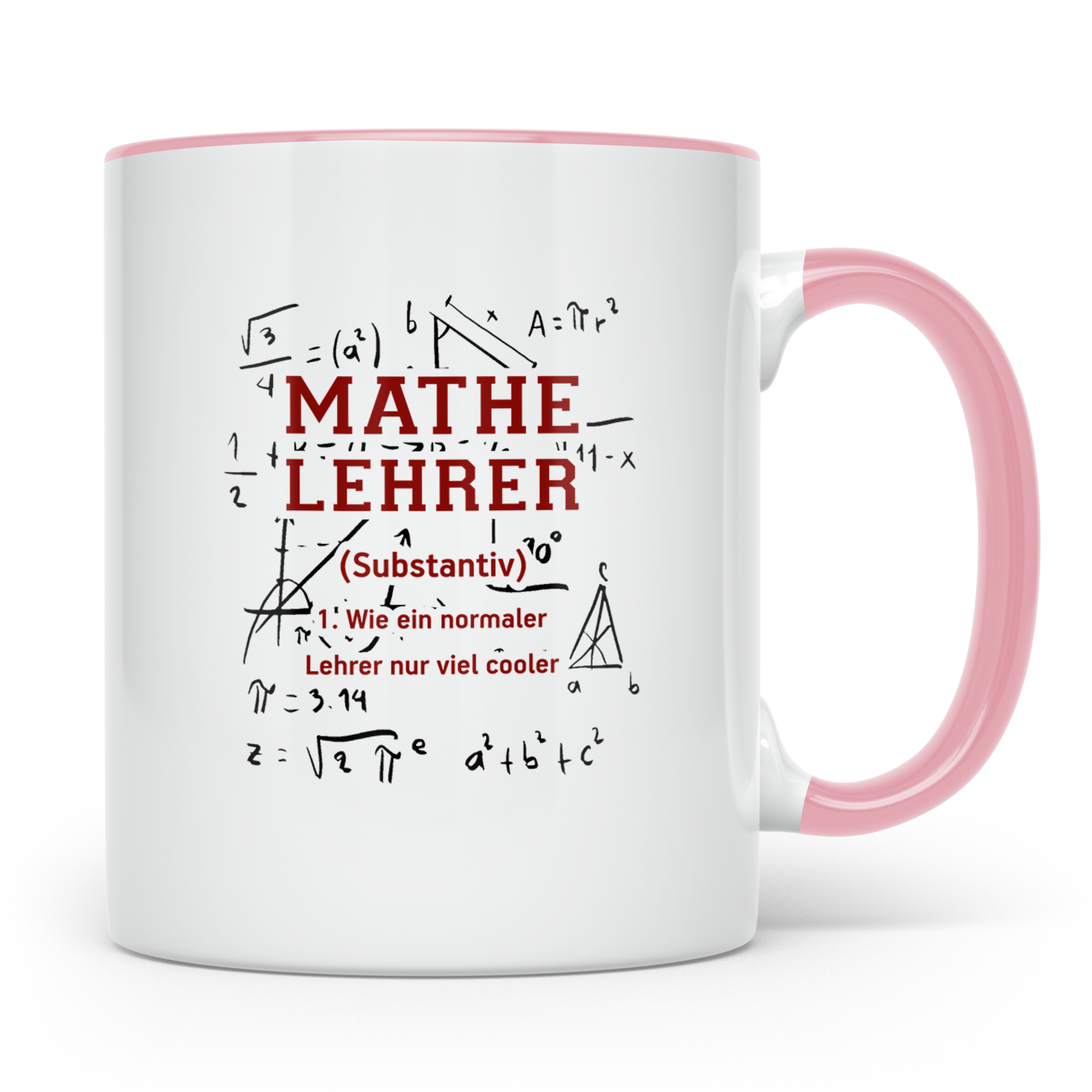 Mathelehrer Tasse Spruch Cooler Lehrer Geschenk für Mathemat – Rosa [farbe:rosa]