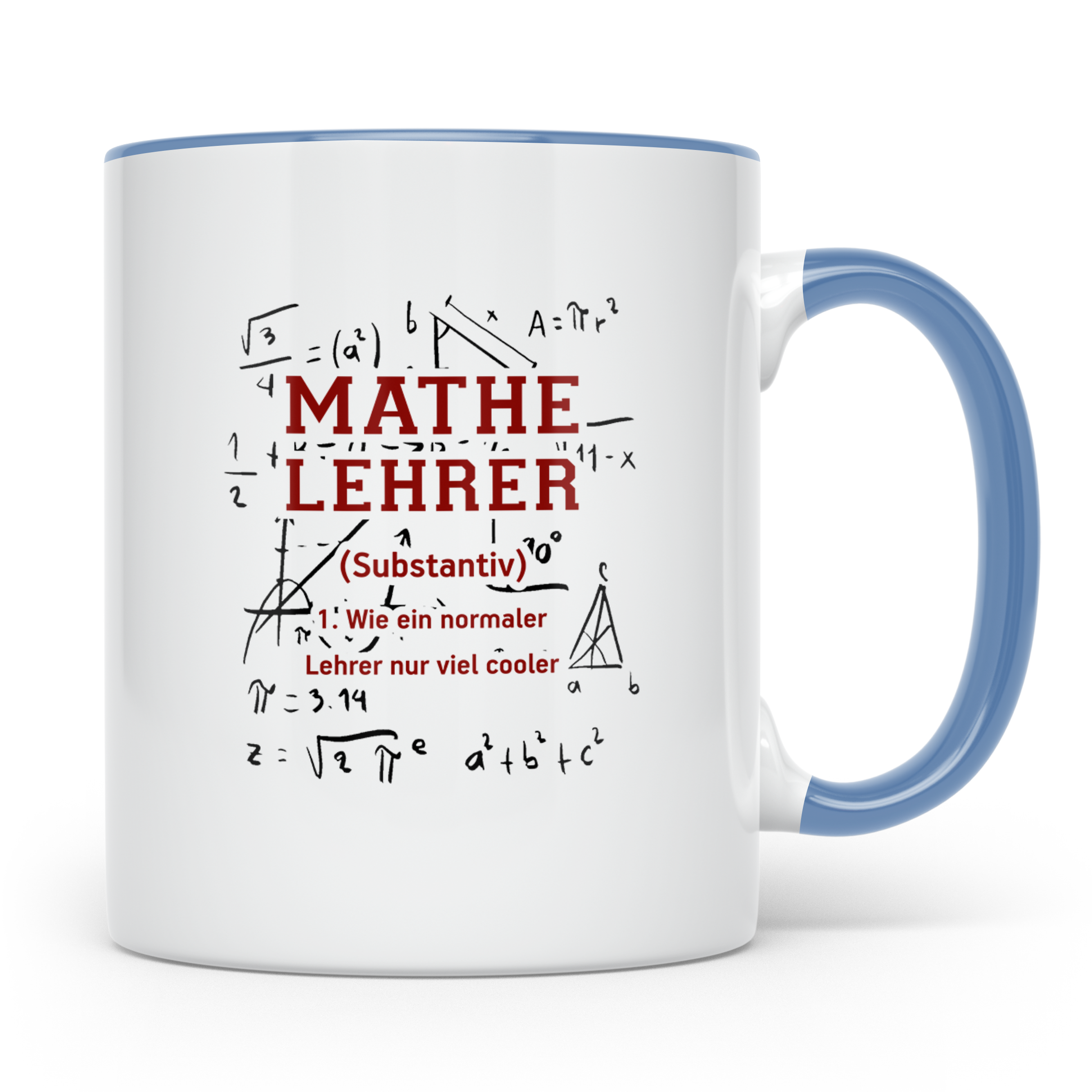 Mathelehrer Tasse Spruch Cooler Lehrer Geschenk für Mathemat – Blau [farbe:blau]