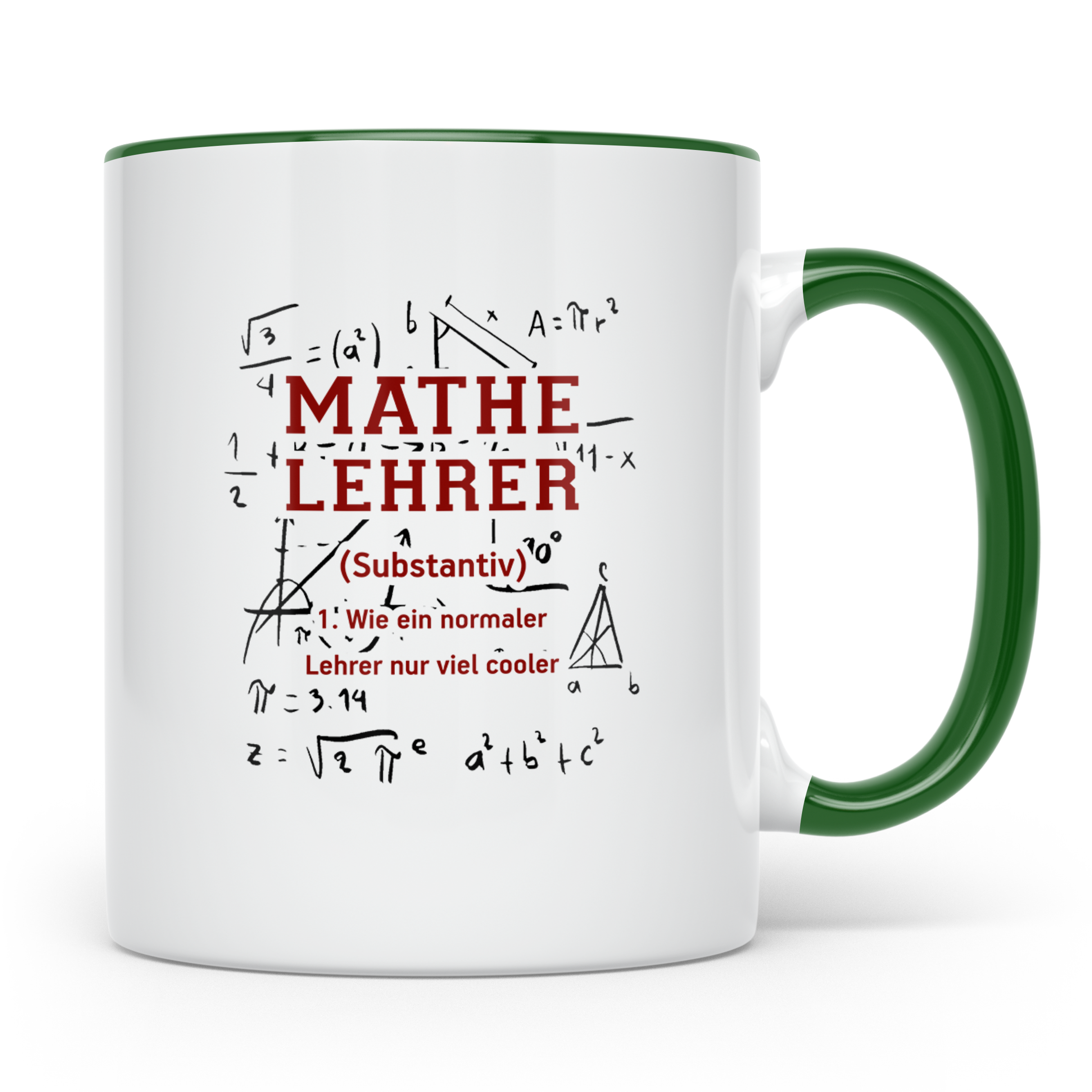 Mathelehrer Tasse Spruch Cooler Lehrer Geschenk für Mathemat – Grün [farbe:grün]