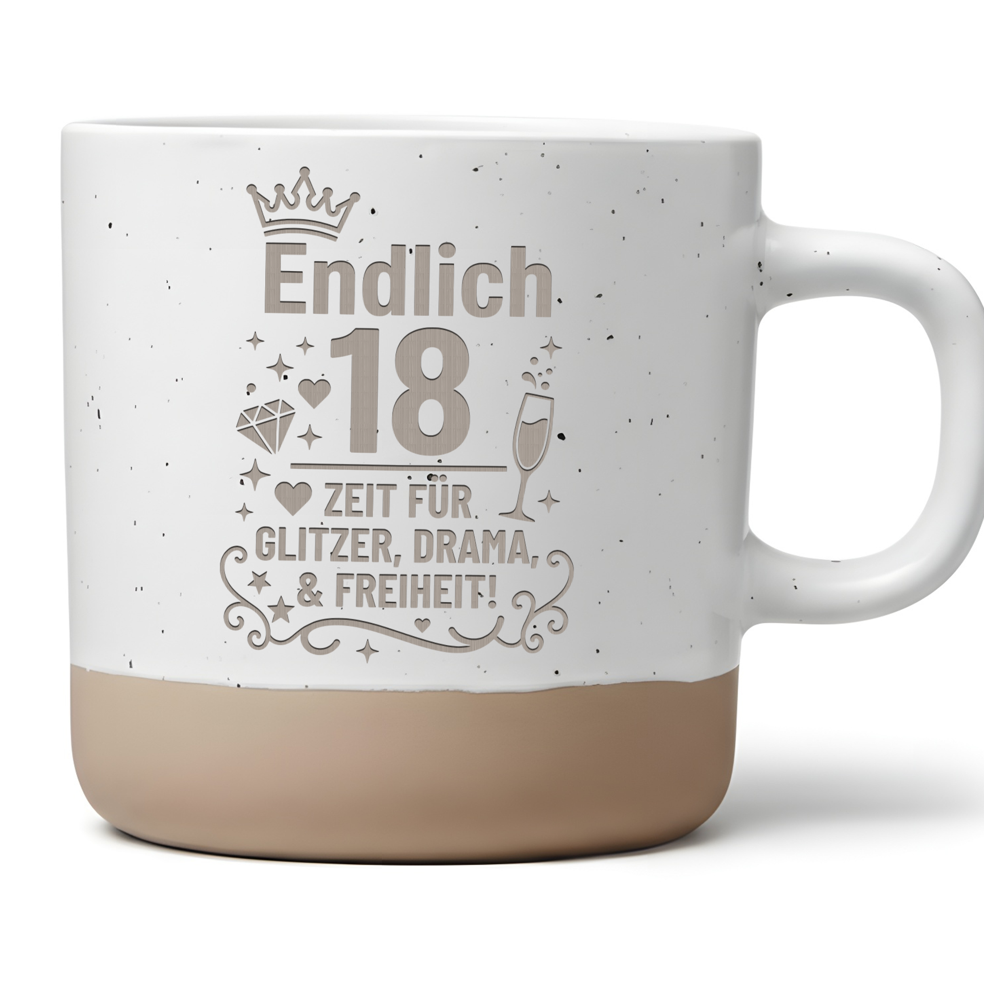 Endlich 18 Tasse Geschenk Mädchen 18 Geburtstag Frauen Kaffeebecher Vo – Bild 1