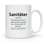 Sanitäter Tasse mit Spruch "Halt mein Bier", Geschenk Rettun – Weiß [farbe:weiß]