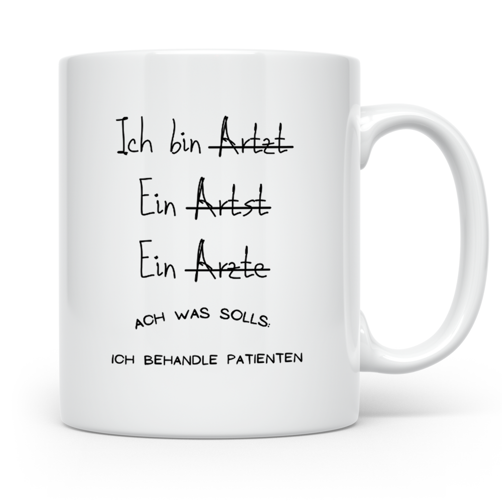 Arzt Tasse Lustiger Spruch Rechtschreibung Kaffeebecher für  – Weiß [farbe:weiß]