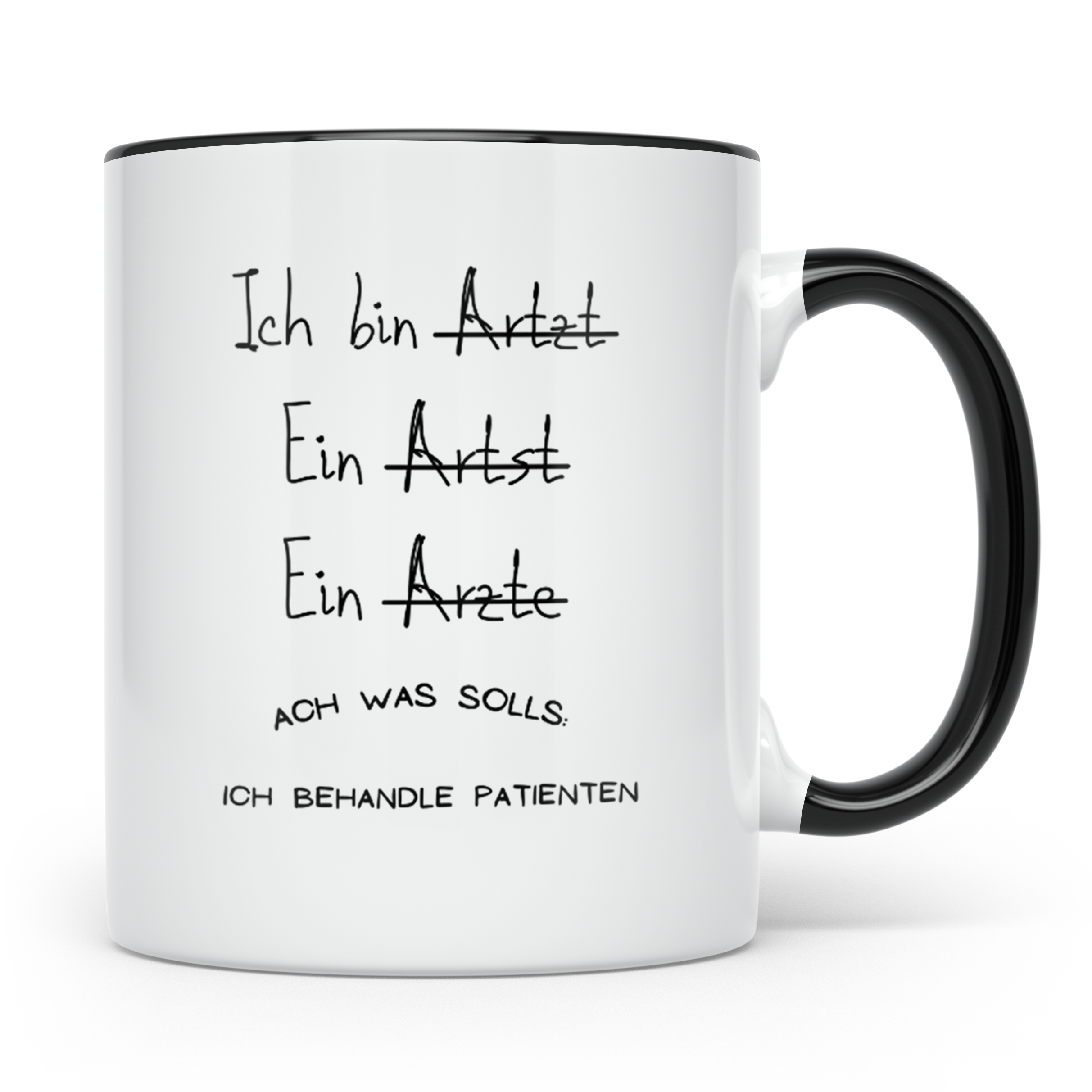 Arzt Tasse Lustiger Spruch Rechtschreibung Kaffeebecher für  – Schwarz [farbe:schwarz]