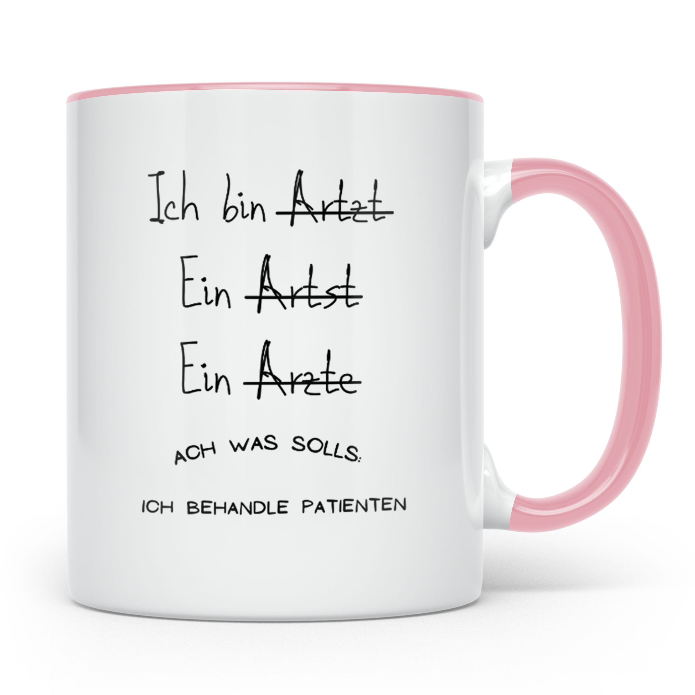 Arzt Tasse Lustiger Spruch Rechtschreibung Kaffeebecher für  – Rosa [farbe:rosa]