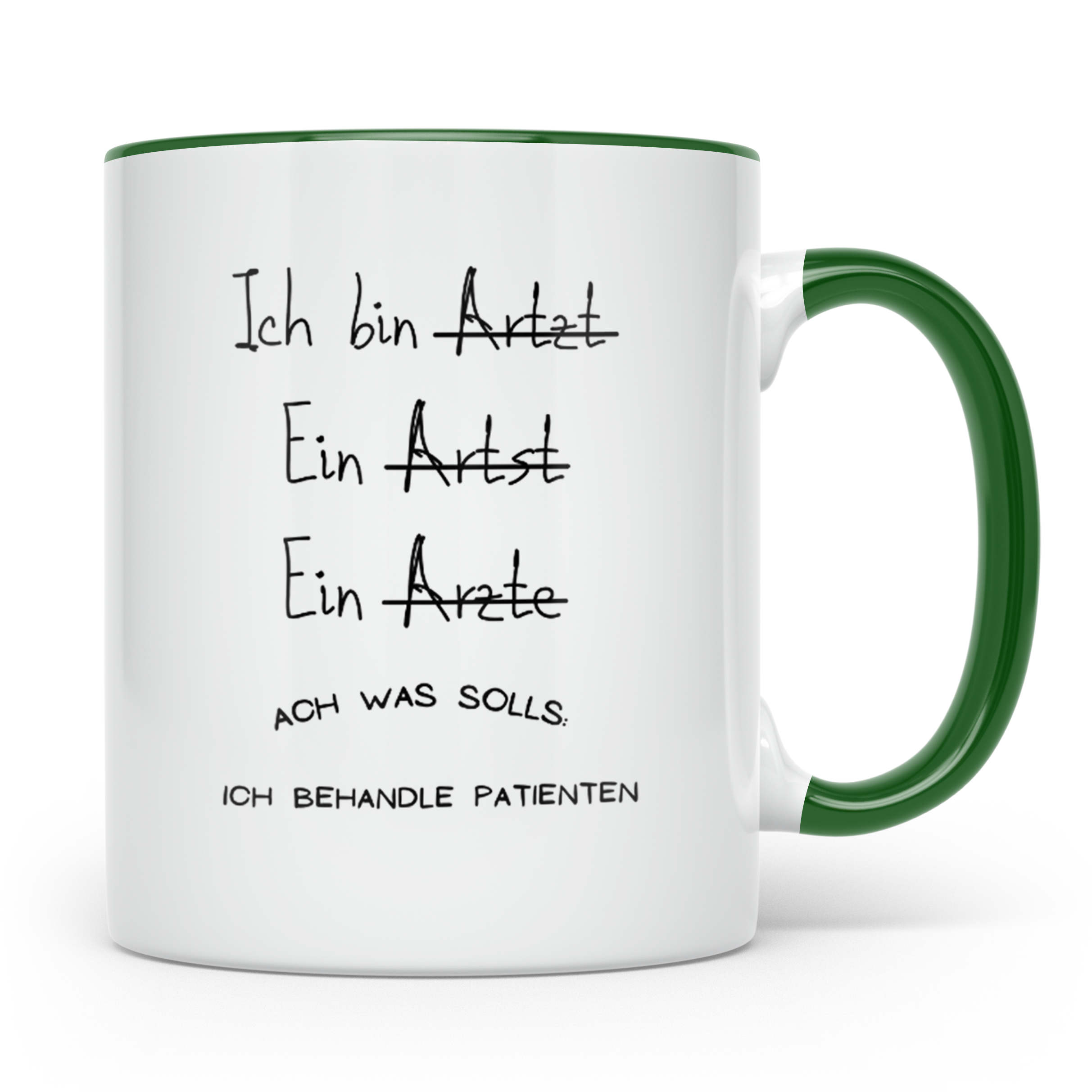 Arzt Tasse Lustiger Spruch Rechtschreibung Kaffeebecher für  – Grün [farbe:grün]