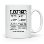 Elektriker Tasse lustig Spruch Kaffee Bier Geschenk für Elek – Weiß [farbe:weiß]